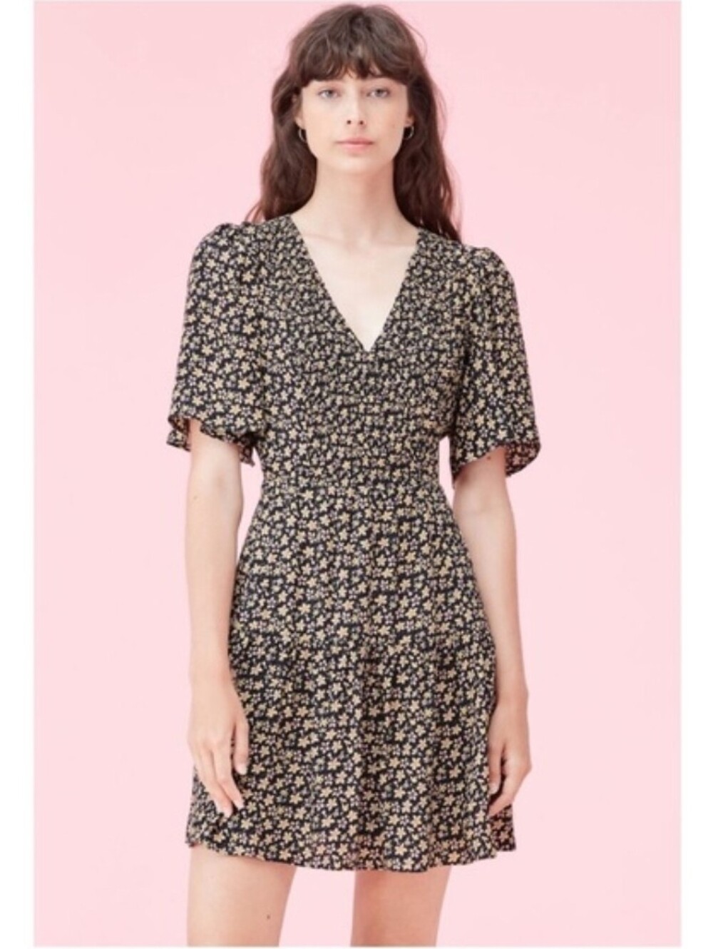 Rebecca Taylor Black Floral Mini Dress